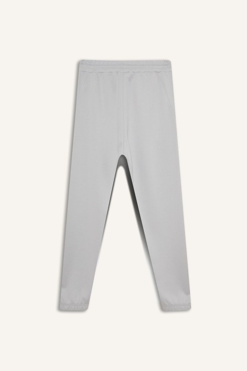 Erkek Açık Gri NBA Brooklyn Nets Standart Fit Cepli Düz Paça Skuba Dalgıç Kumaş Jogger