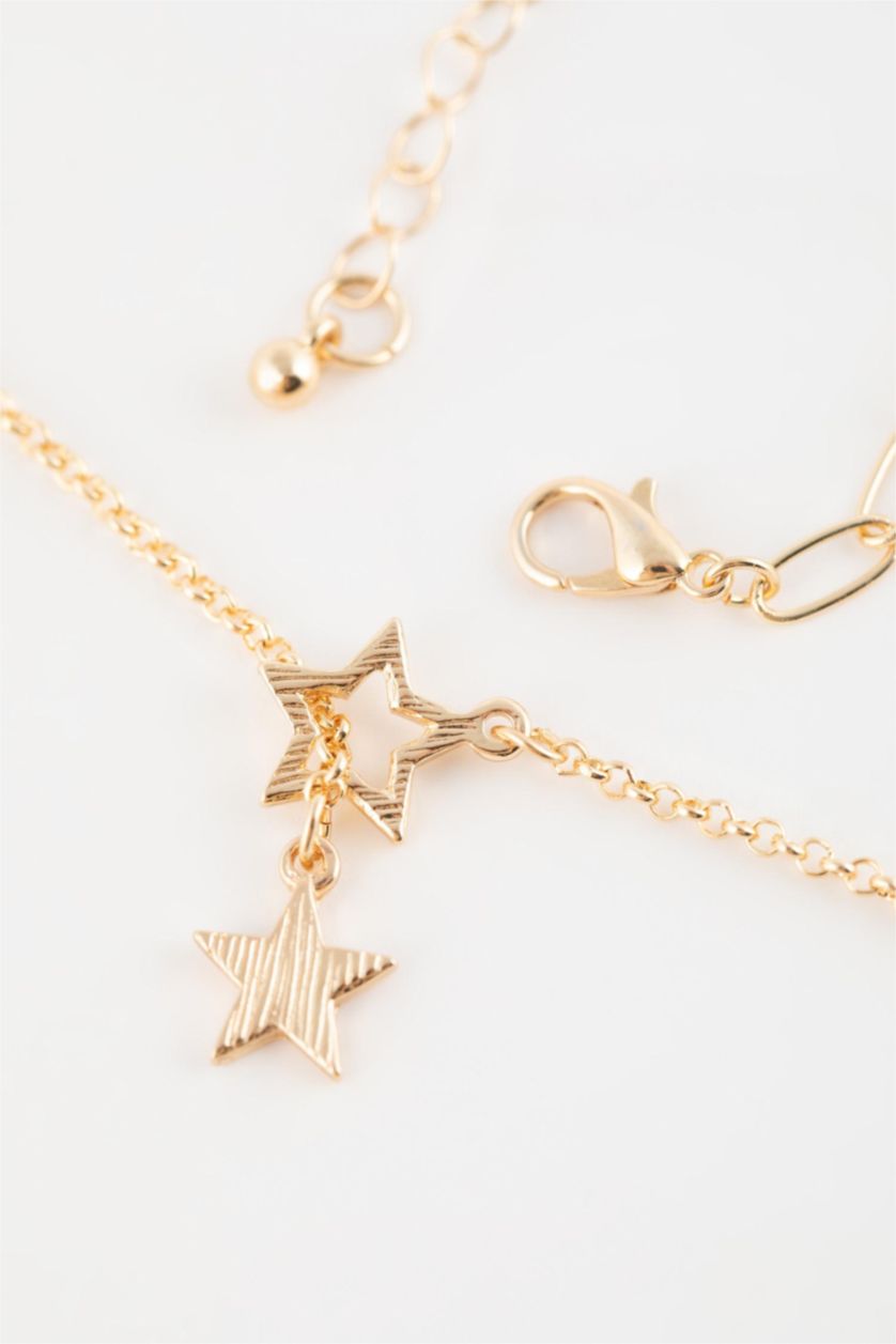 Kadın Altın Kadın 3'lü Yıldız ve İncili Kolye