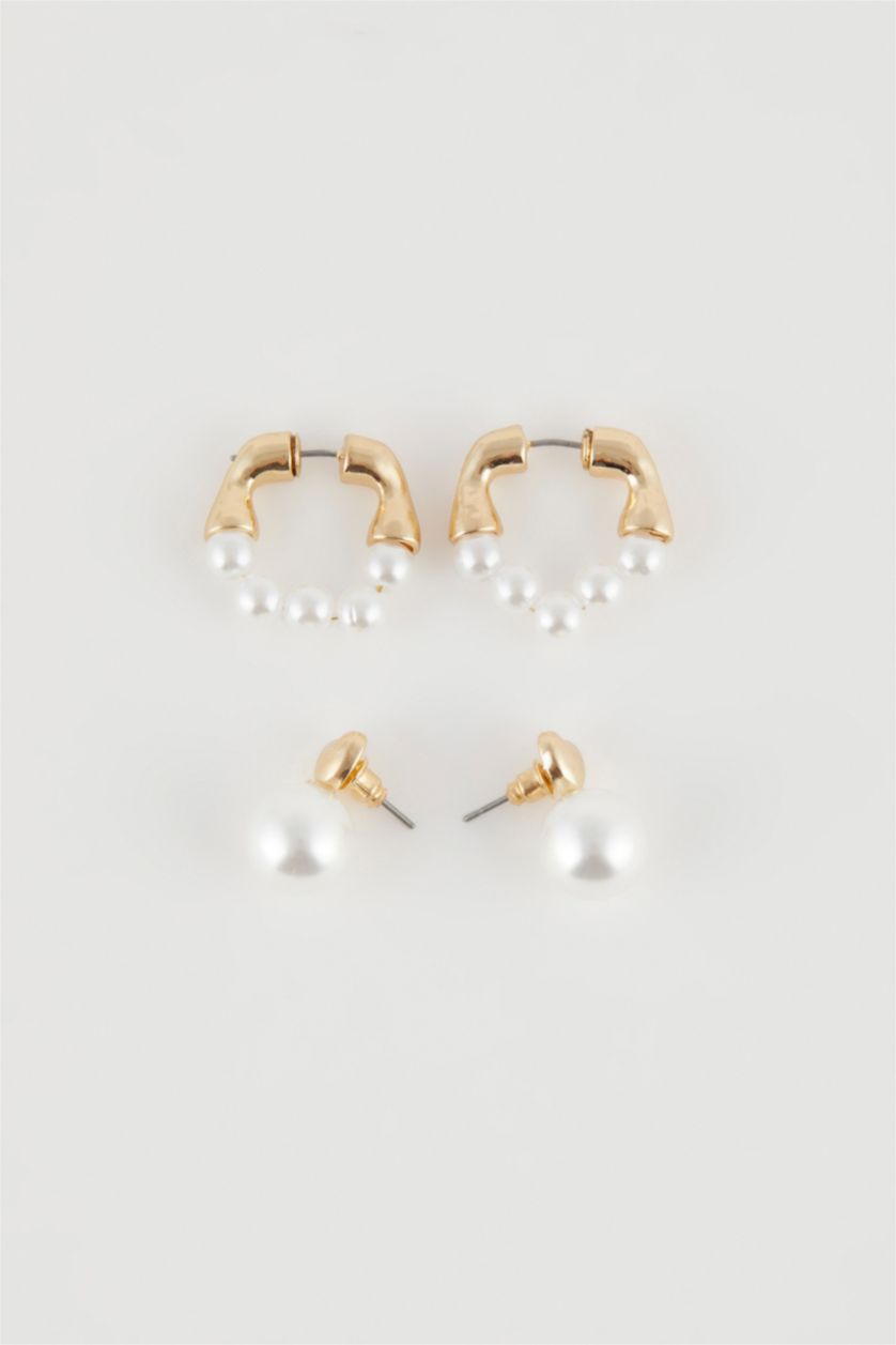 نساء أبيض (000) تراجي نسائي فضي بالؤلؤ - قطعتين