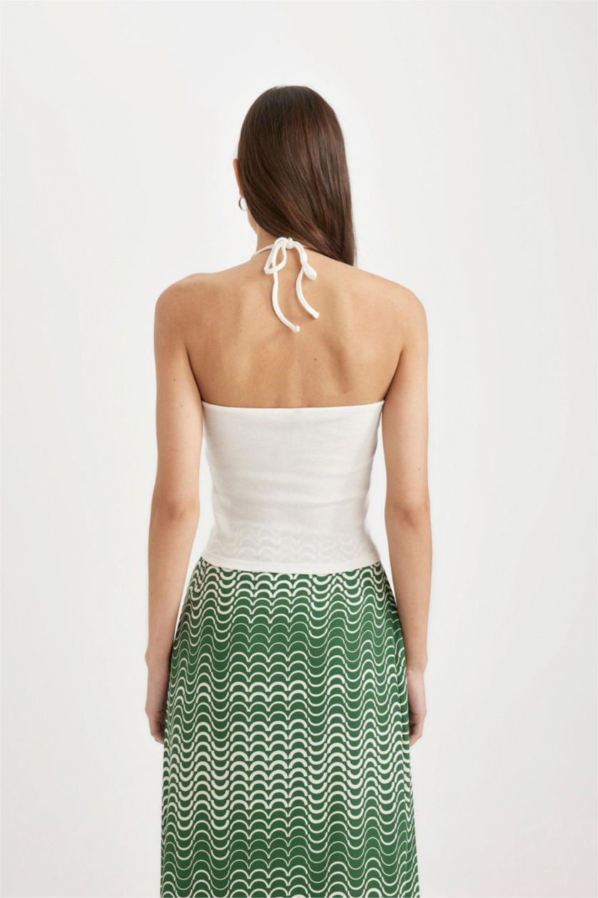 نساء بيج فاتح بلوزة سليم فيت حمالات مضلع