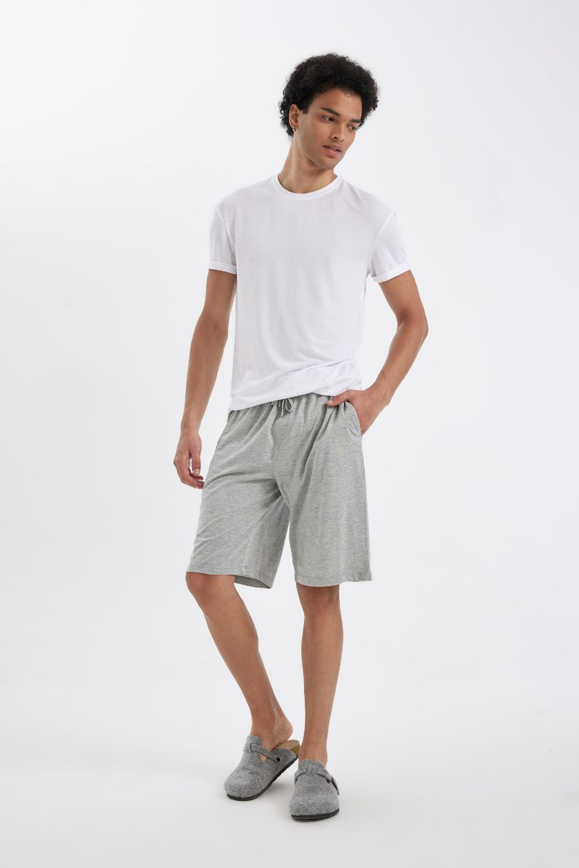 HOMME Gris Short à taille élastique Coupe Régulière