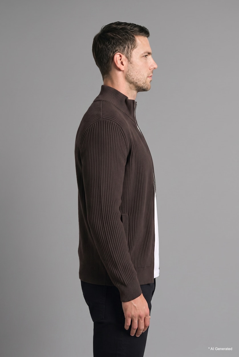 رجال بني Standard Fit Knitwear Cardigan