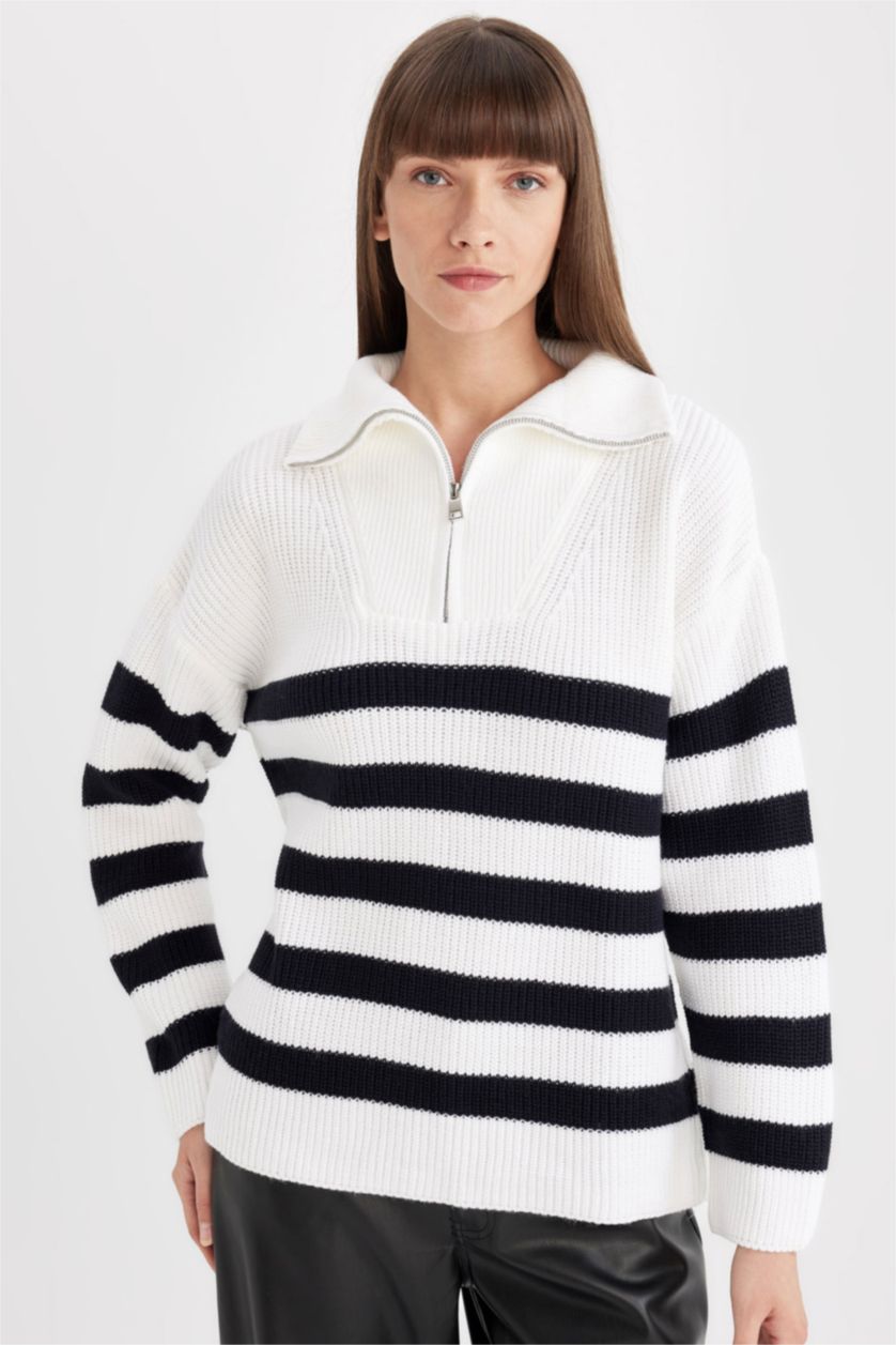 Әйелдерге экру релакс пішімі жартылай найзағай selanoıke Пулловер