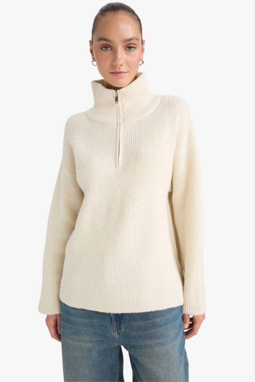 Женщины Светло-бежевый Relax Fit Knitwear Pullover