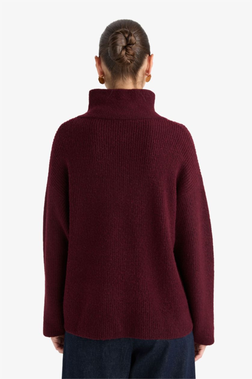 Женщины Бордовый Relax Fit Knitwear Pullover