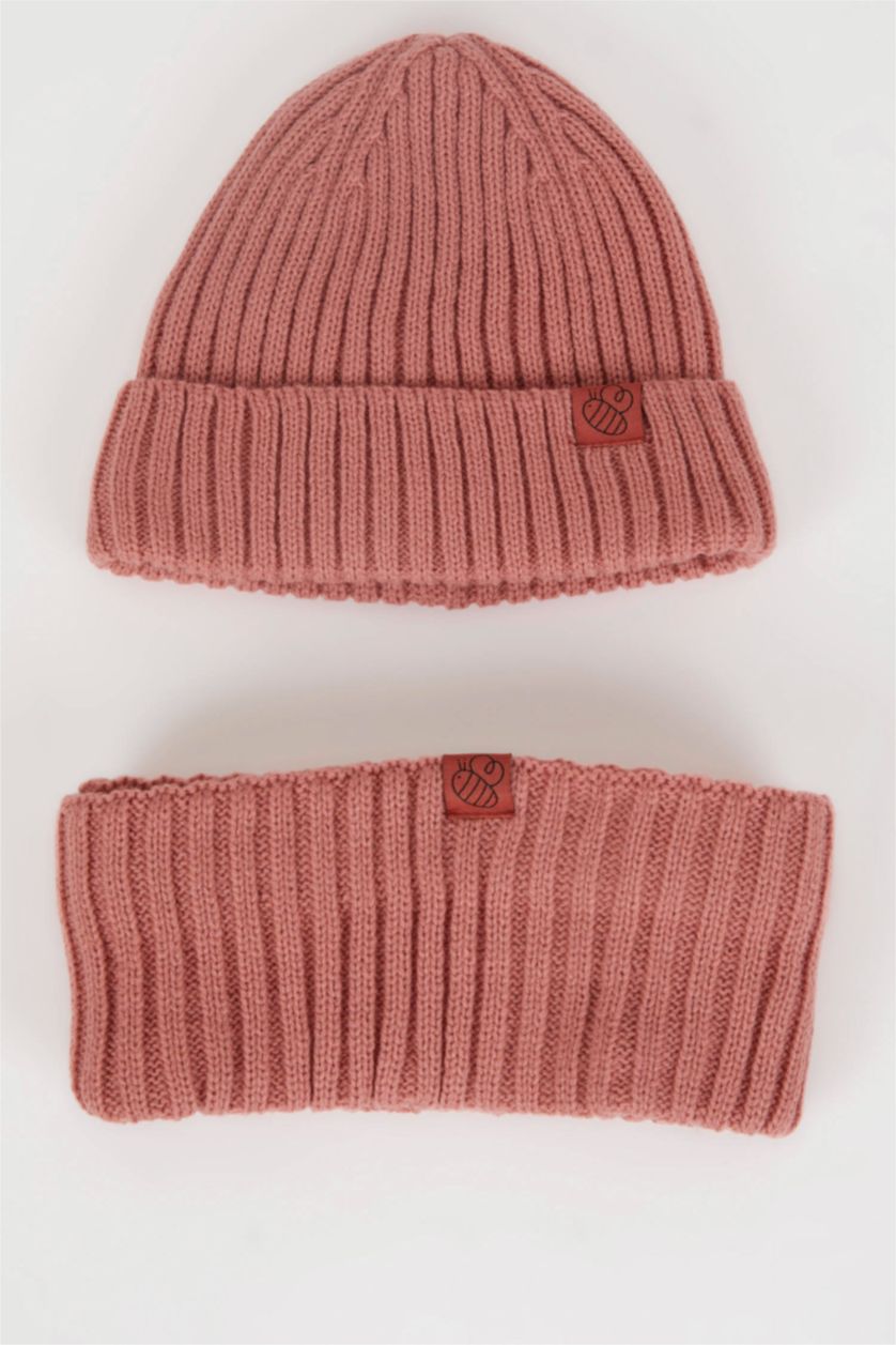 BÉBÉ FILLE Rose Ensemble bonnet et cache-col en polaire pour bébé fille