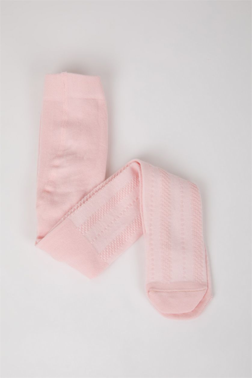 Kız Bebek Pembe Kız Bebek Dikişsiz Pamuklu Külotlu Çorap