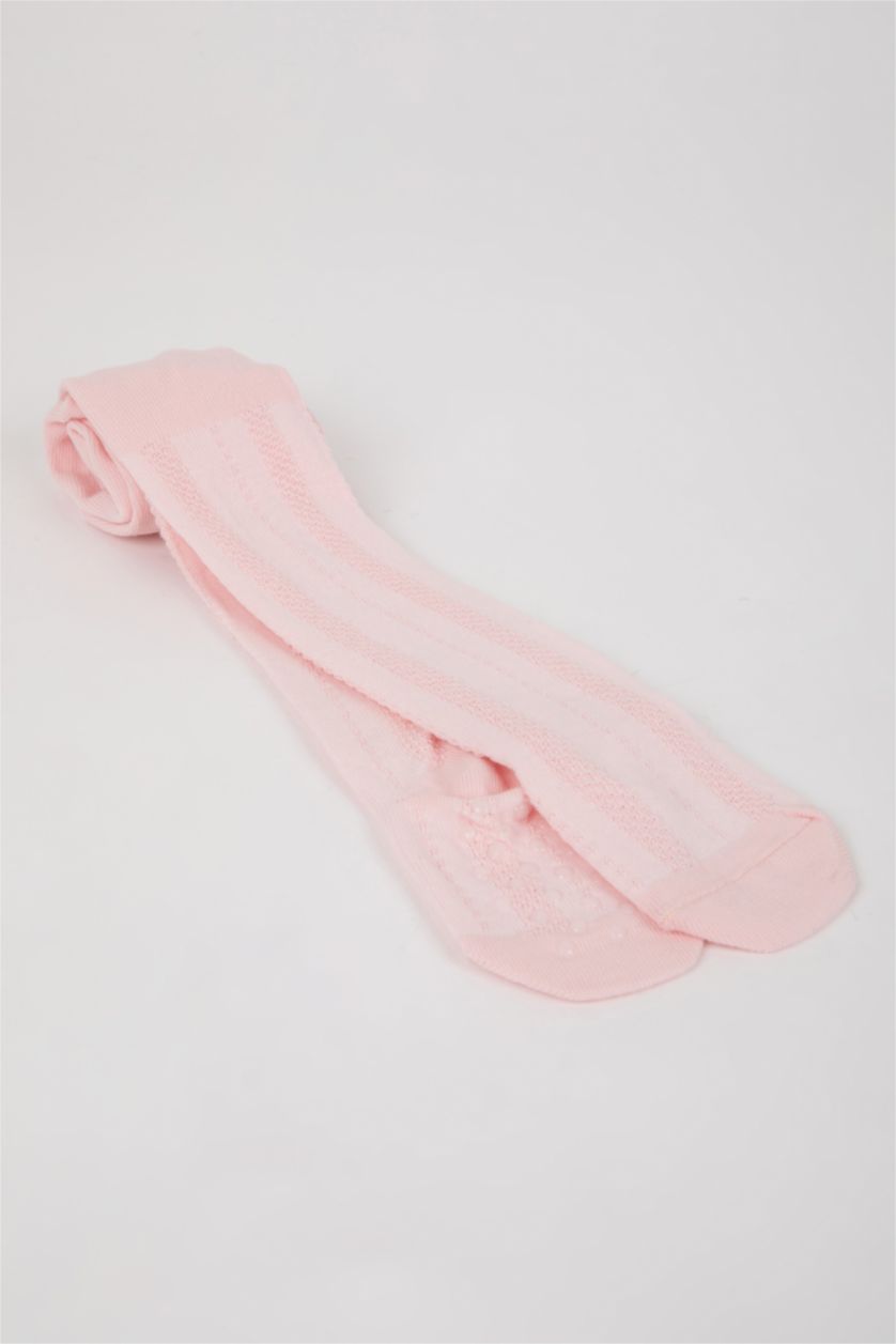 Kız Bebek Pembe Kız Bebek Dikişsiz Pamuklu Külotlu Çorap