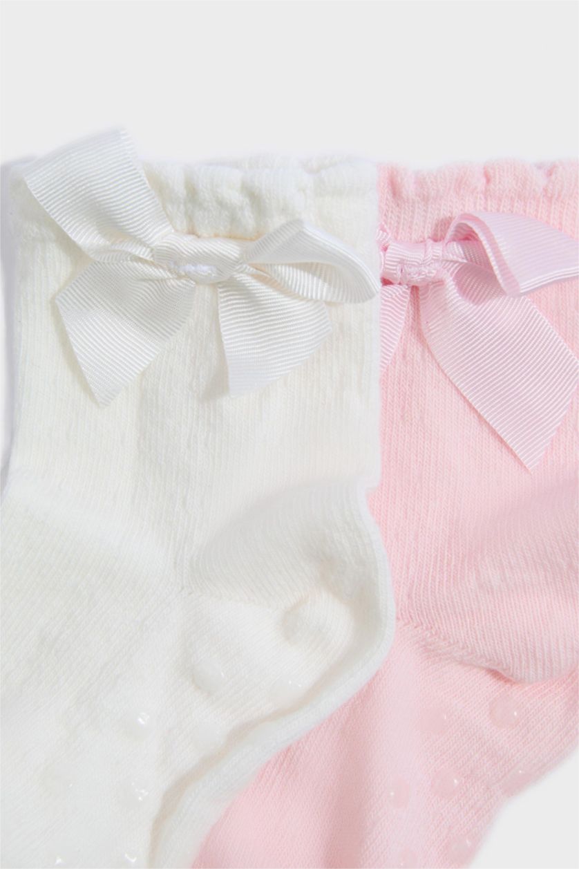 Baby Girl Karma Baby Girl Non-Slip Base 2 Piece Cotton Long Socks