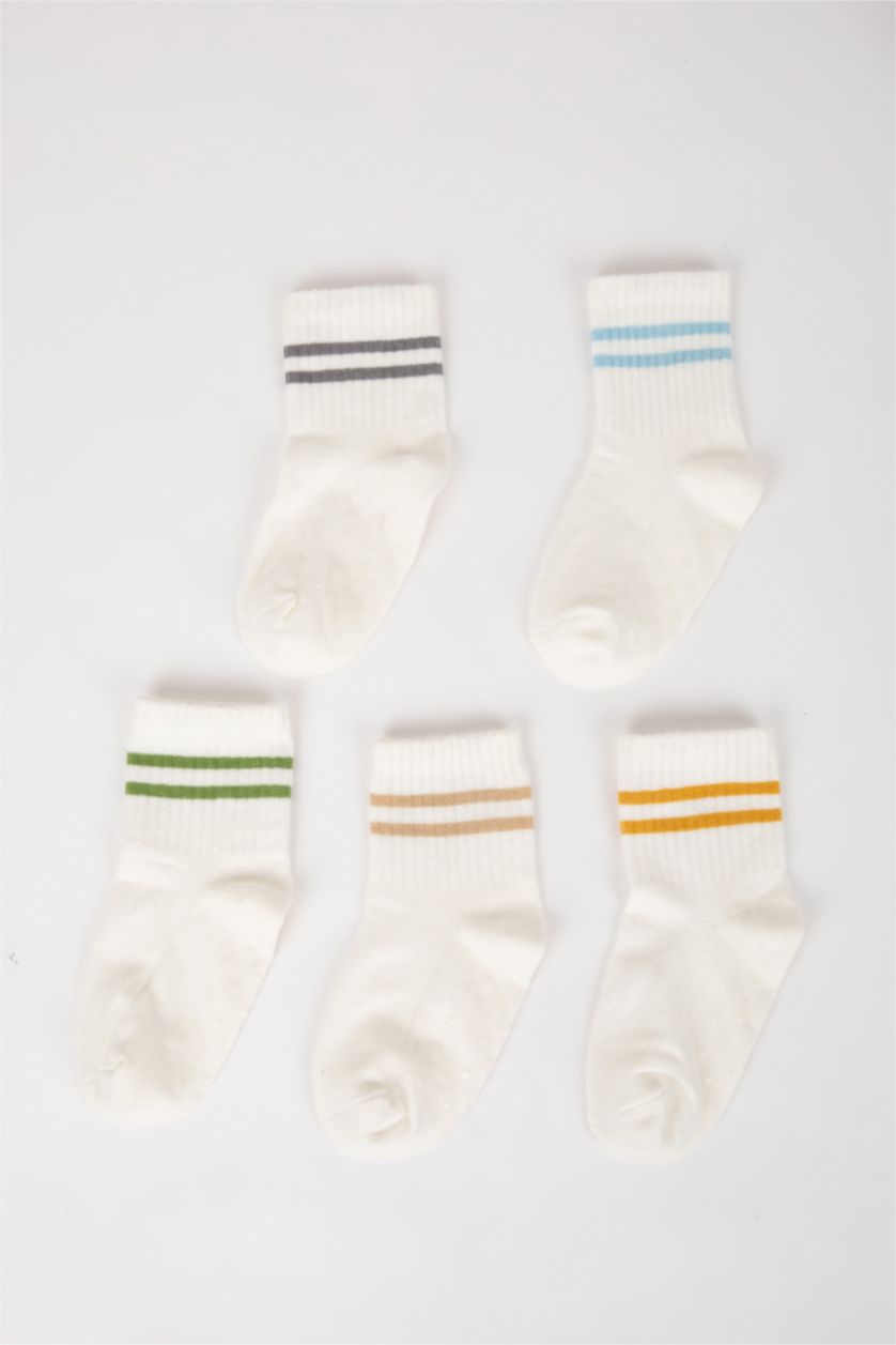 BÉBÉ GARÇON Blanc Lot de 5 paires de Chaussettes longues en coton pour bébé garçon