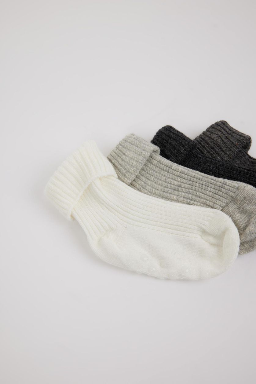 Erkek Bebek Karma Dikişsiz 4'lü Pamuklu Uzun Çorap Erkek Bebek