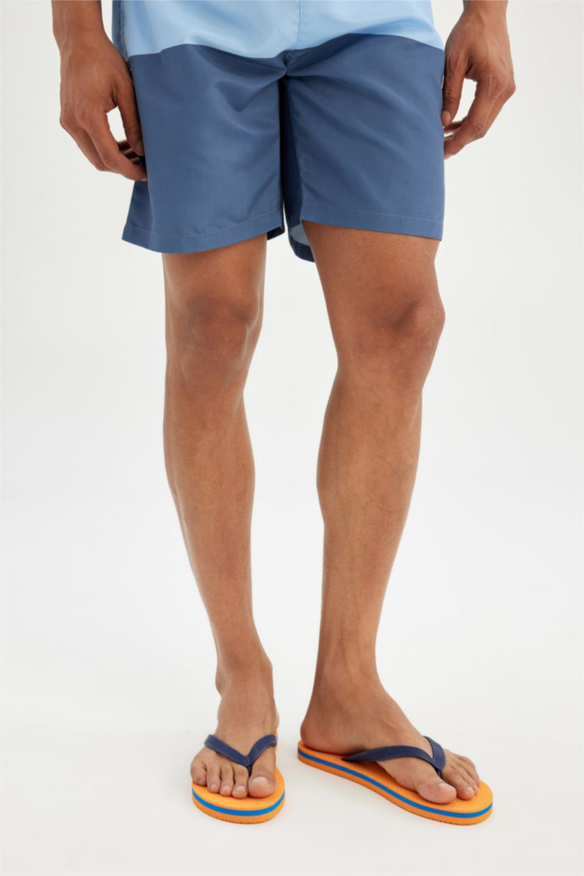 Erkek Turuncu Erkek Düz Taban Suni Deri Parmak Arası Terlik