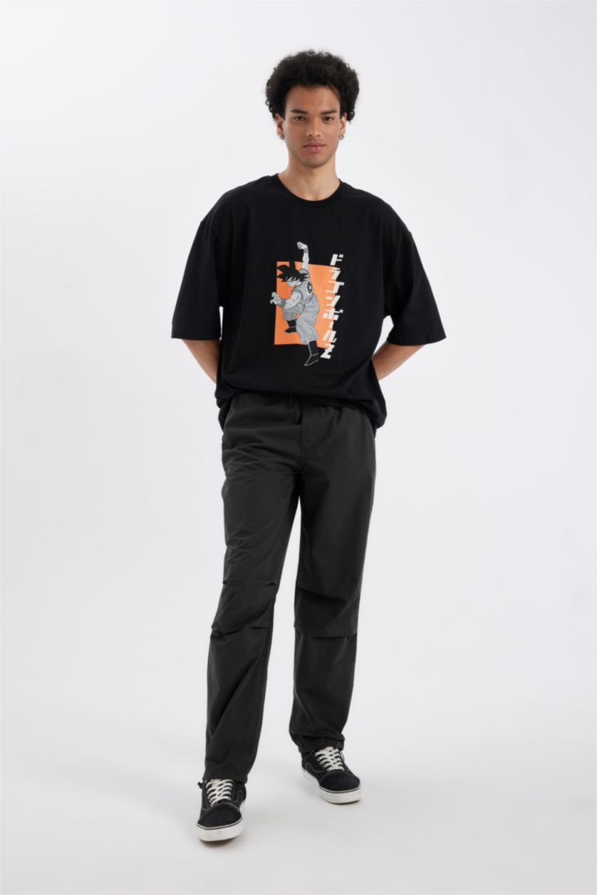 MAN Anthracite Wide Leg Parachute Trousers