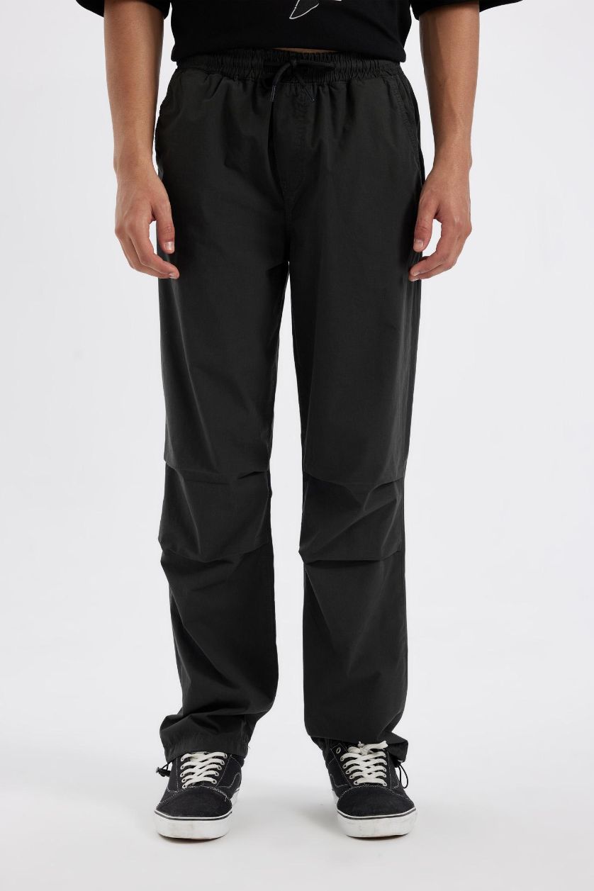 MAN Anthracite Wide Leg Parachute Trousers