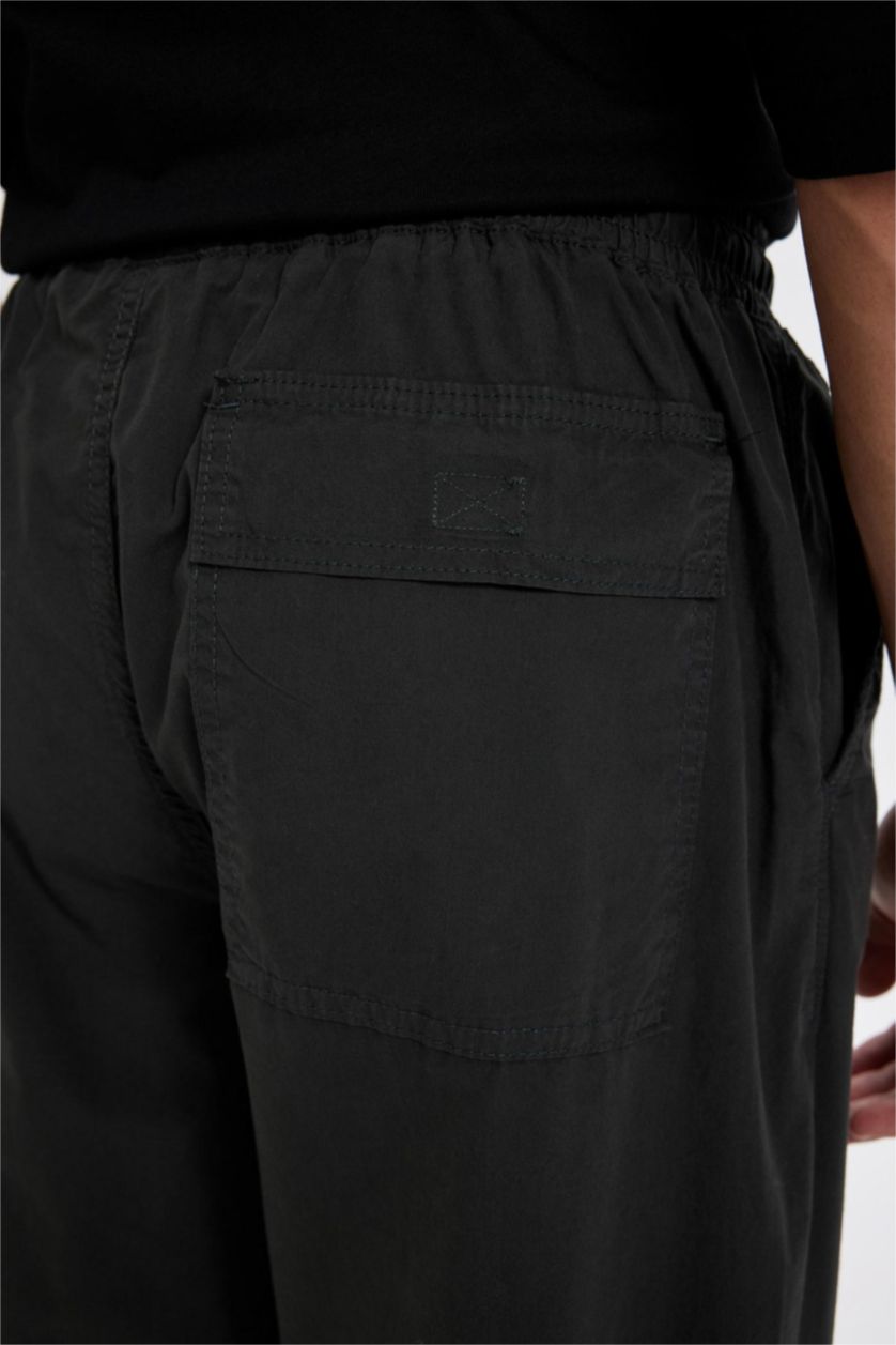 MAN Anthracite Wide Leg Parachute Trousers