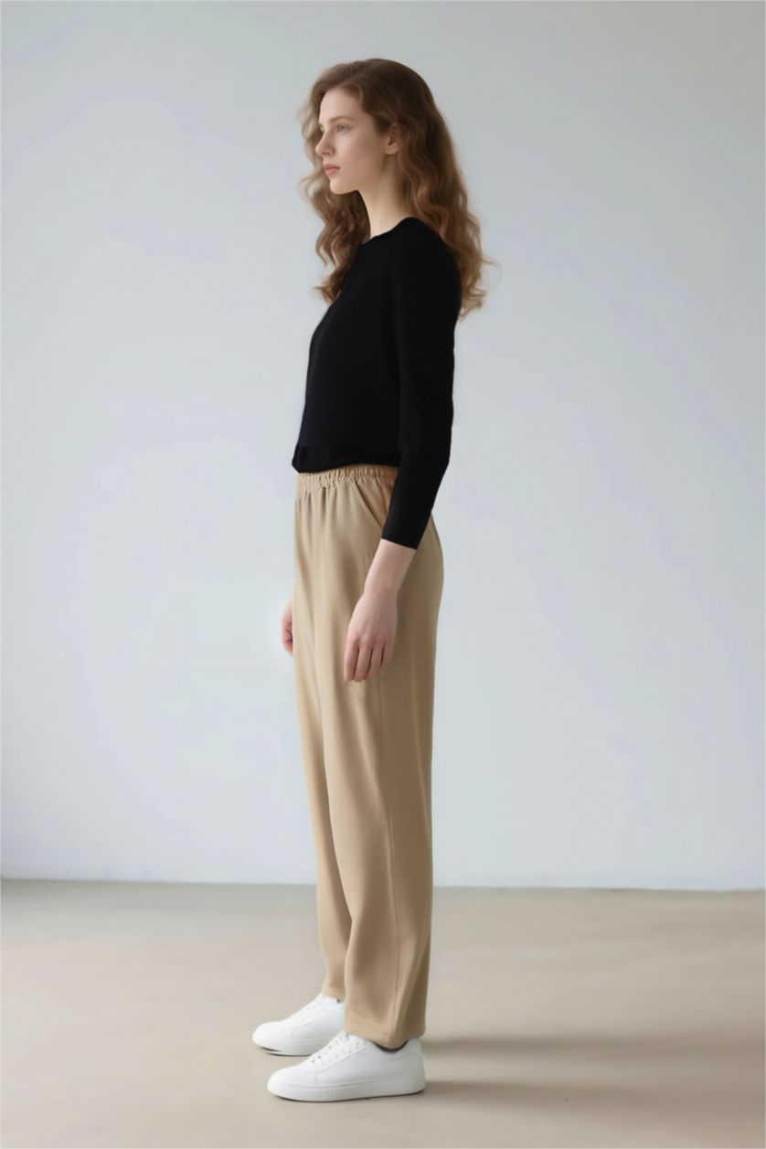 WOMAN Beige jogger Ankle Length Trousers