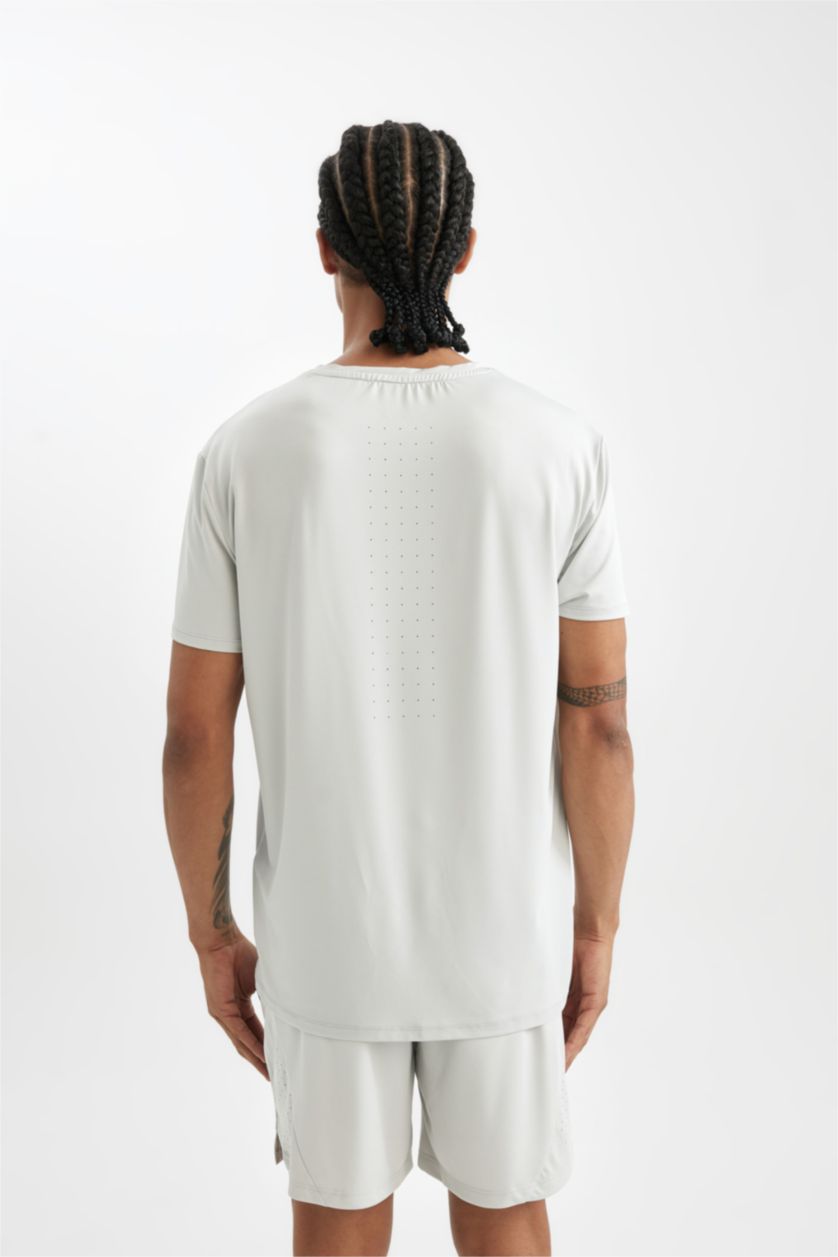 Erkek Taş DeFactoFit Standart Fit Bisiklet Yaka Sporcu Kısa Kollu Tişört