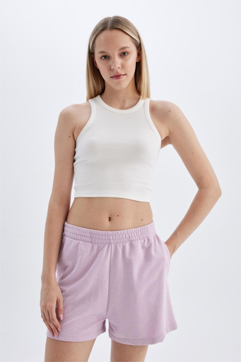 حريمي أرجواني فاتح شورت بيزك تقيل برجل عادي