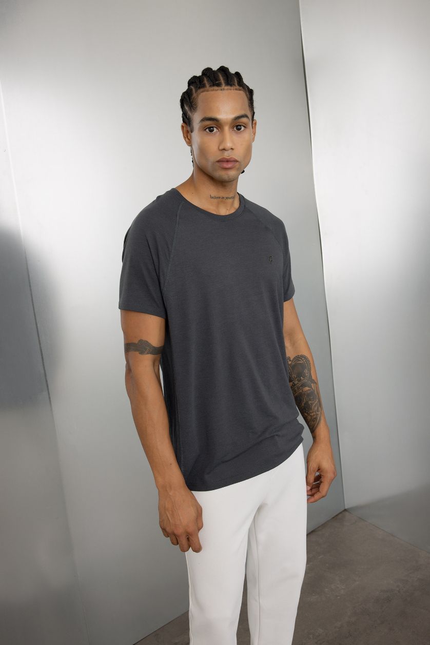 MAN Anthracite DeFactoFit Standard Fit Sports T-Shirt
