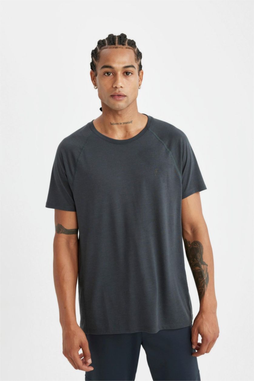 MAN Anthracite DeFactoFit Standard Fit Sports T-Shirt