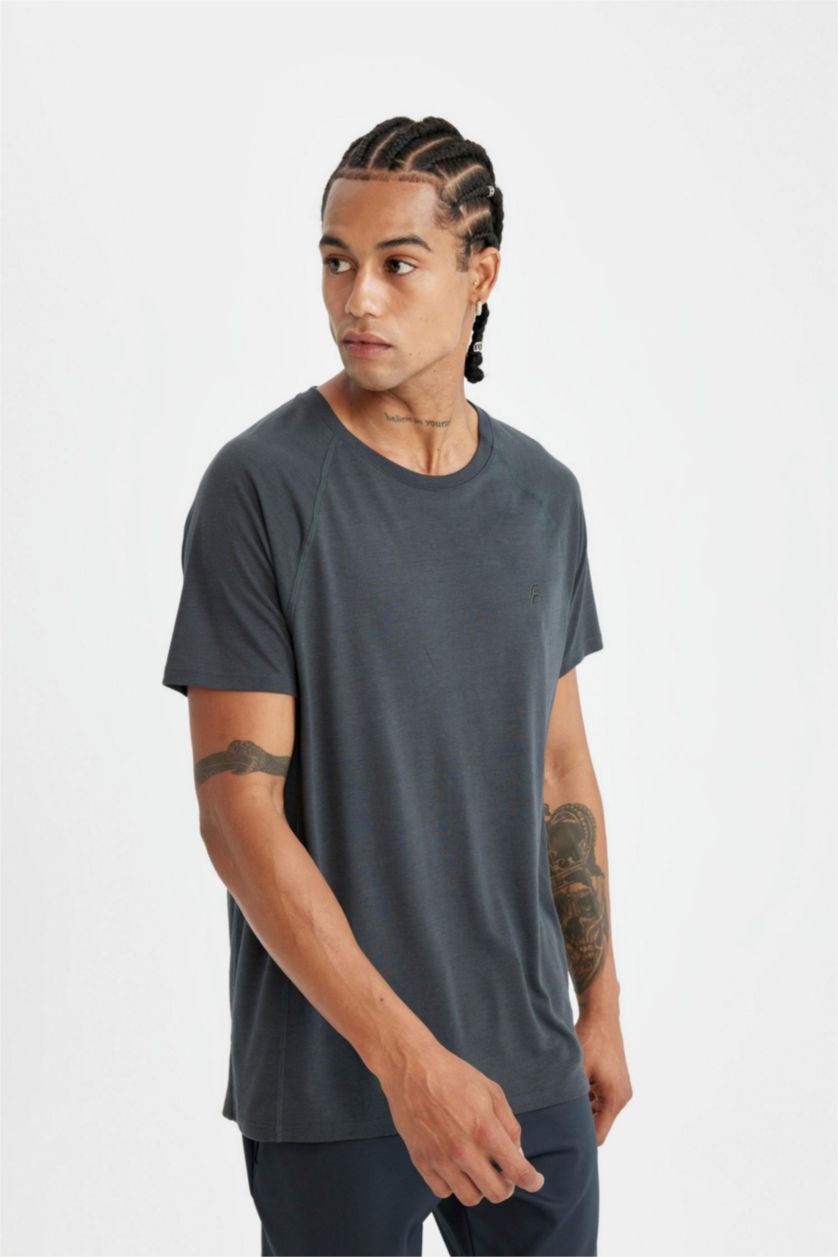 MAN Anthracite DeFactoFit Standard Fit Sports T-Shirt
