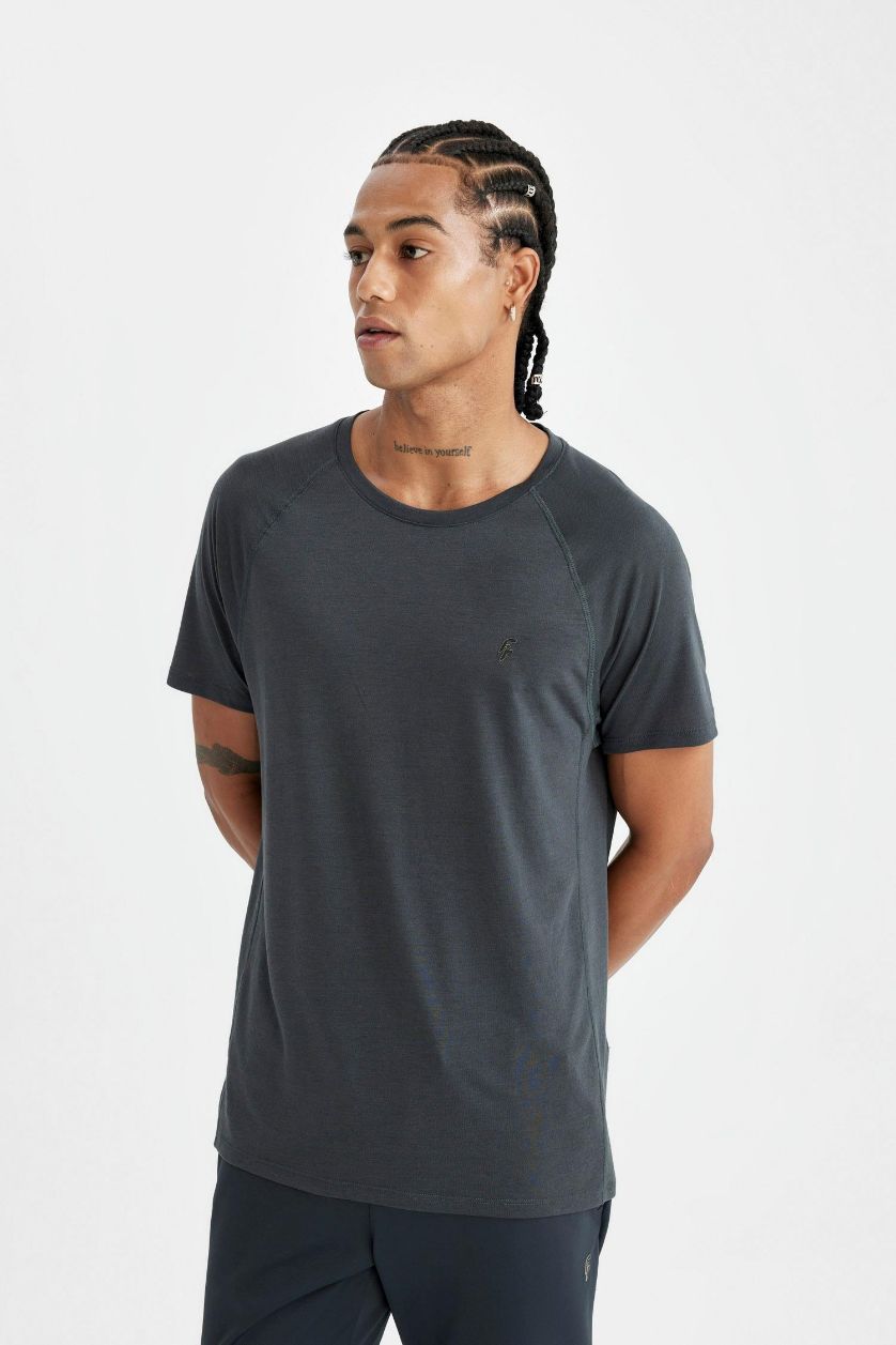 MAN Anthracite DeFactoFit Standard Fit Sports T-Shirt