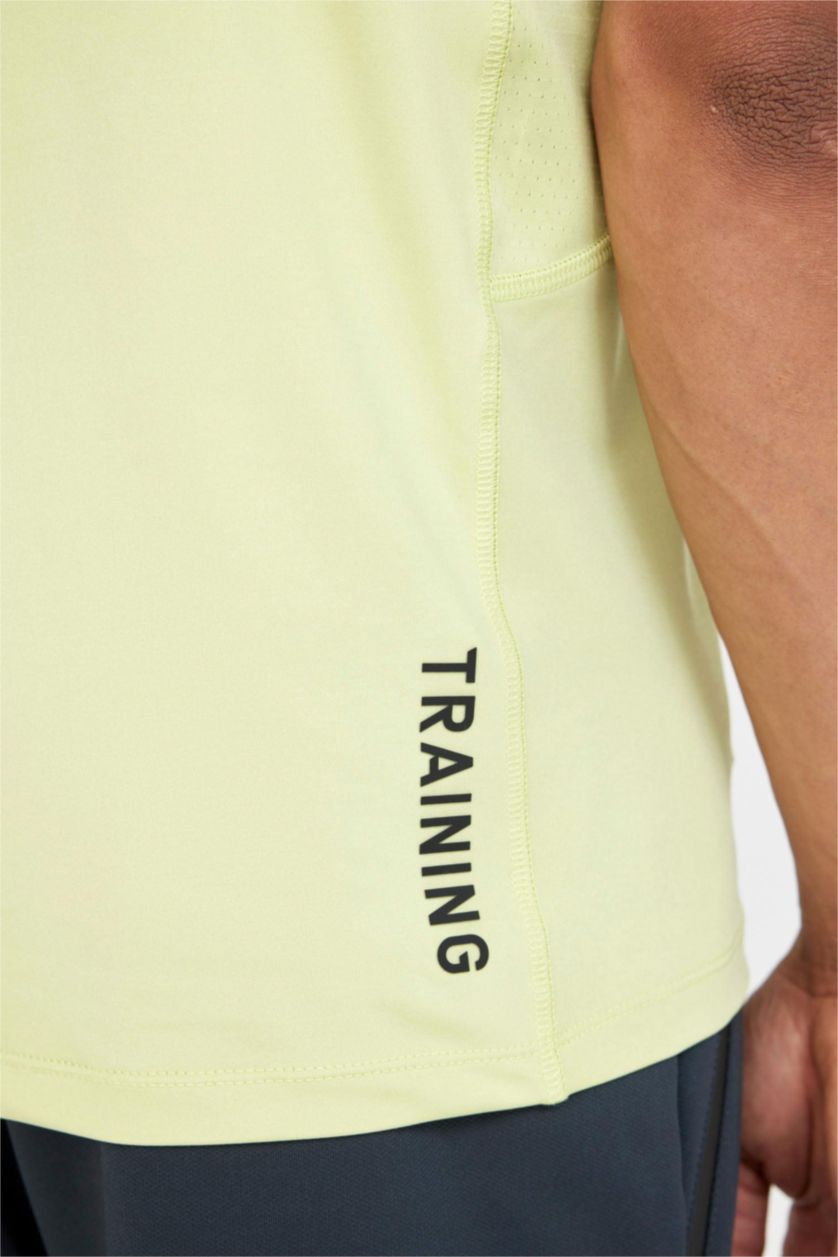 Erkek Açık Yeşil DeFactoFit Slim Fit Dar Kesim Bisiklet Yaka Sporcu Kısa Kollu Tişört