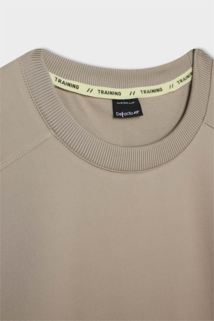 HOMME Gris Sweat-shirt Coupe standard Col rond à manches longues de DeFacto Fit