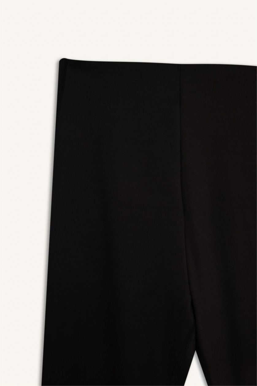 Kadın Siyah Siyah Yüksek Bel Beli Saran Toparlayıcı Esnek Premium Sporcu Tayt