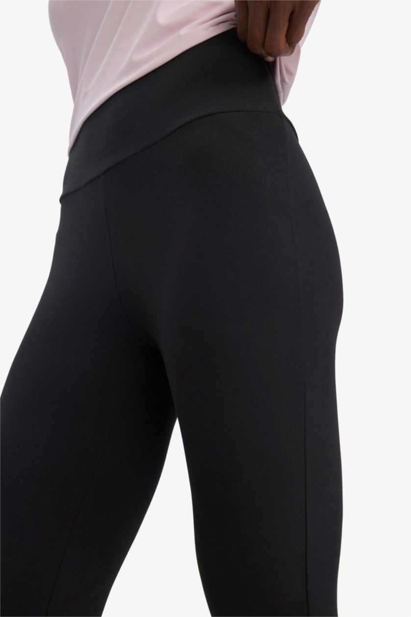 Женщины Черный DeFactoFit flare fit спортивные брюки с высокой талией, поддержкой и стандартной длиной