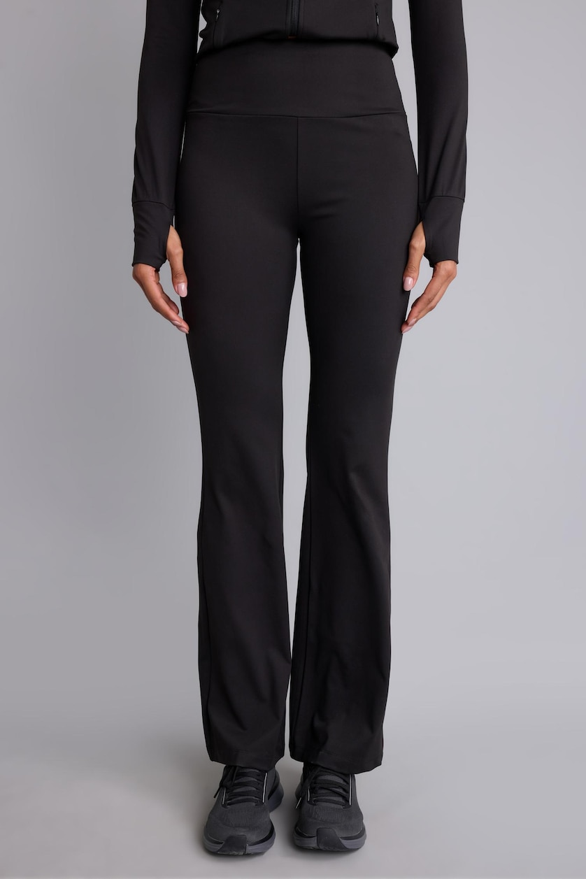 WOMAN Black Woman Stretch Airtech Flare Fit High Waist Sports Trousers
