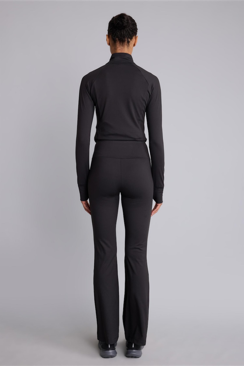 WOMAN Black Woman Stretch Airtech Flare Fit High Waist Sports Trousers