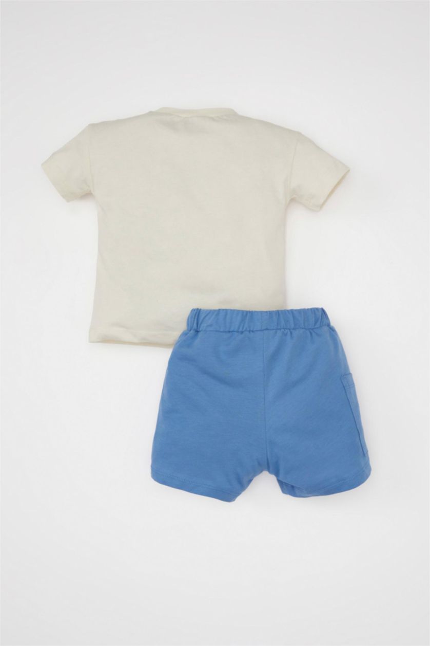 طفل صغير بيج فاتح سيت ولادي بطبعة نخيل - قطعتين