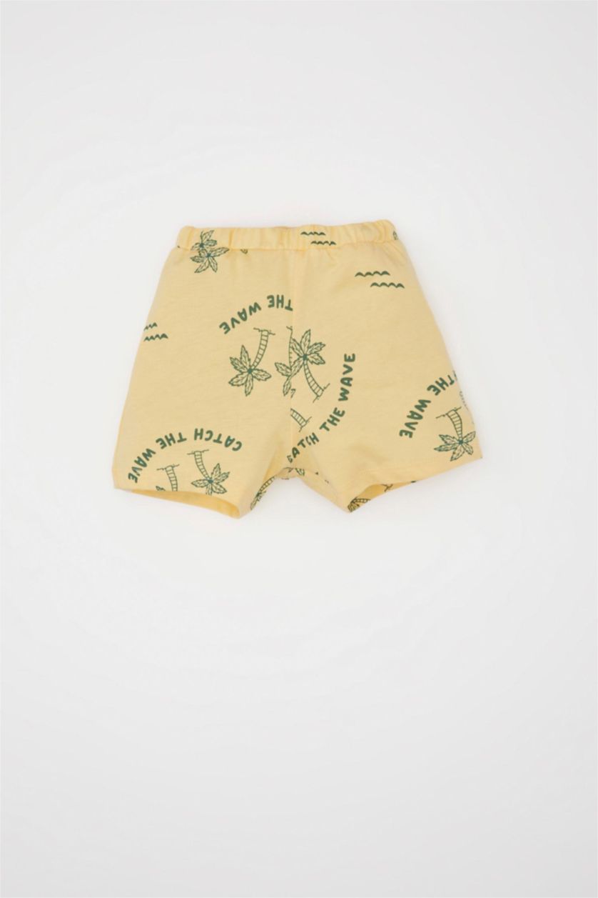 BÉBÉ GARÇON Orange Ensemble de T-Shirt Sans Manches et Short à Motif Palmier pour Bébé Garçon