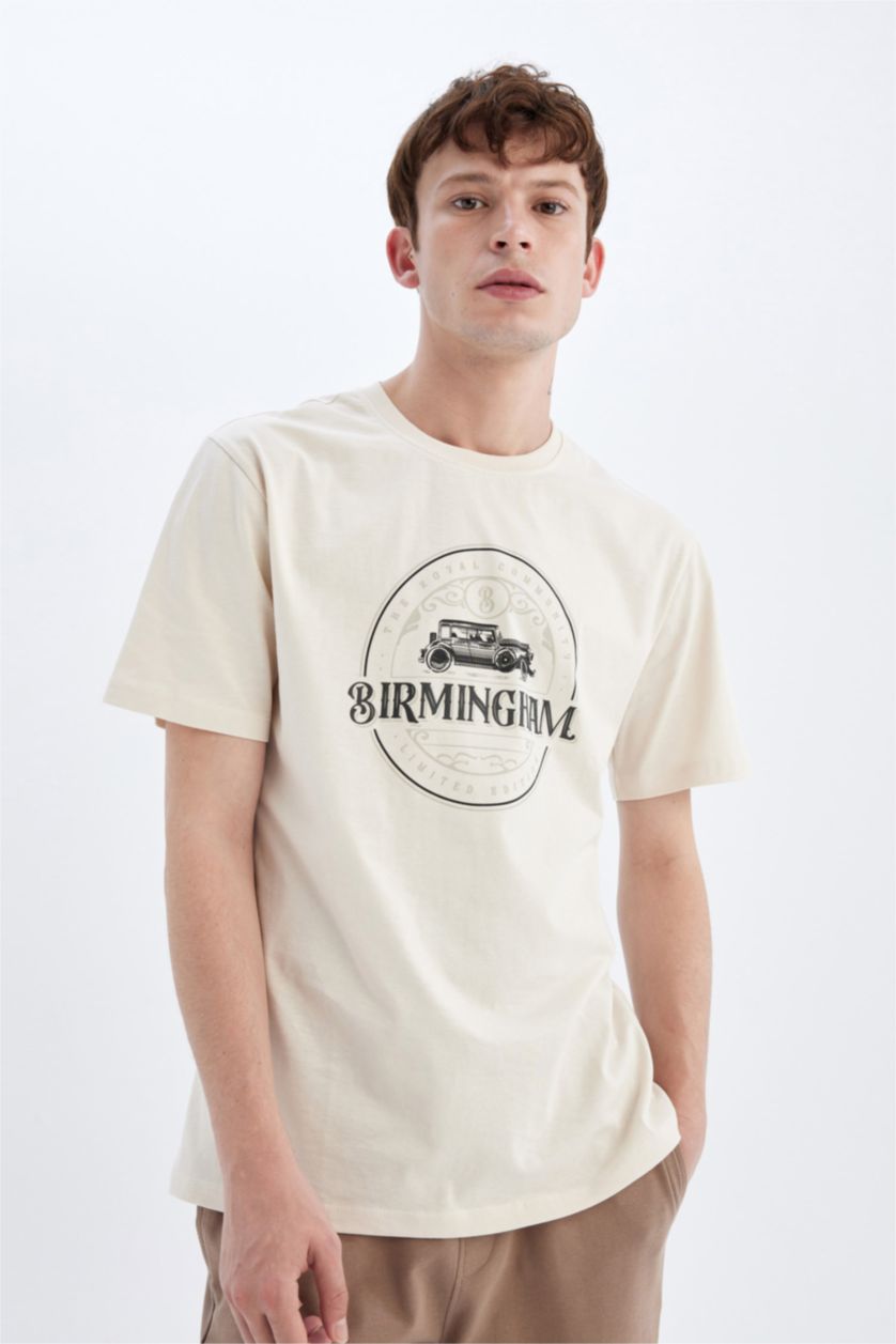 MAN Light Stone New Regular Fit Crew Neck Short Sleeve T-Shirt