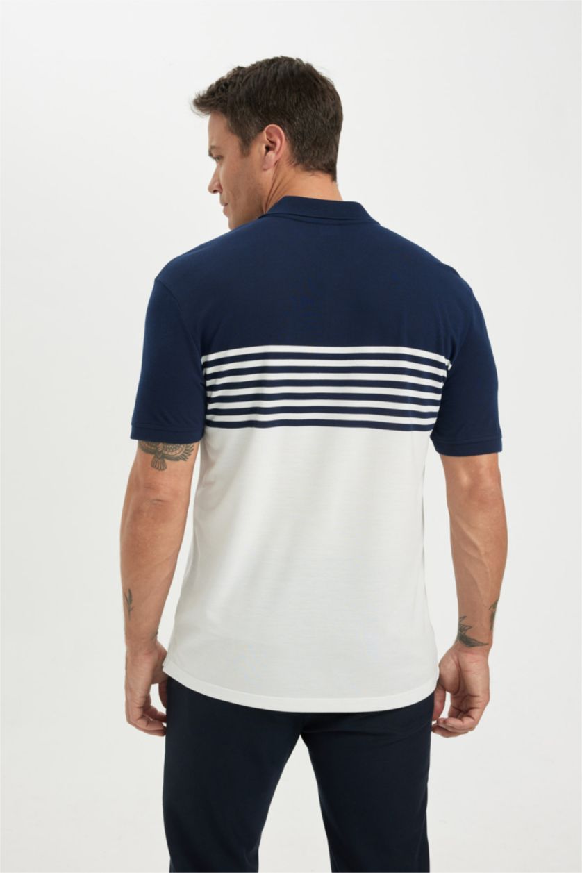 رجال أبيض تيشيرت بولو نص ردن قصة عادية