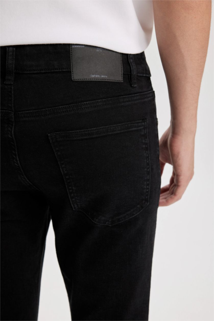 رجال أسود بنطلون جينز كارلو سكيني فيت برجل ضيق وخصر عادي