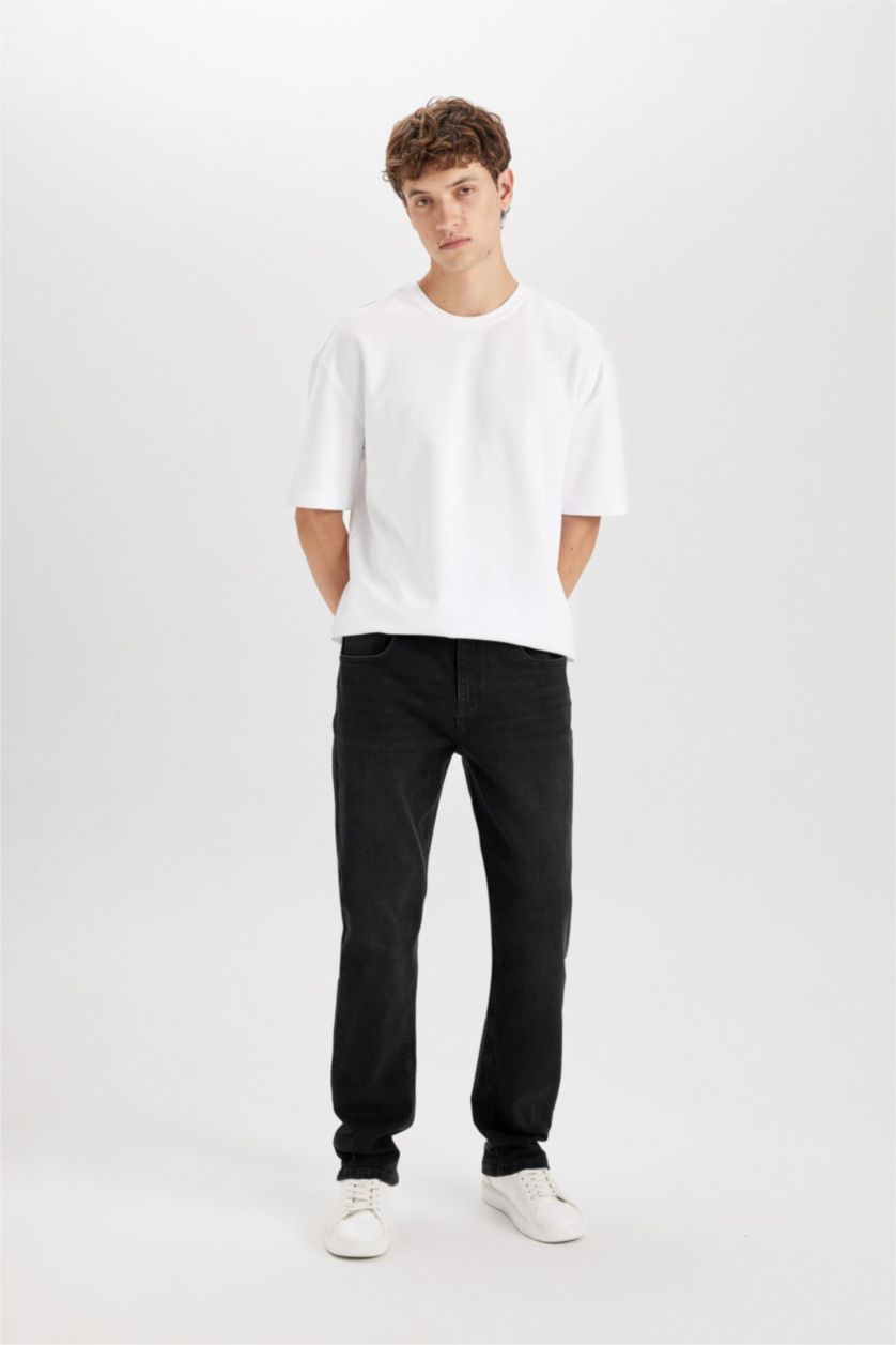 Мужчины Черный Брюки Sergio стандартного кроя со средней талией