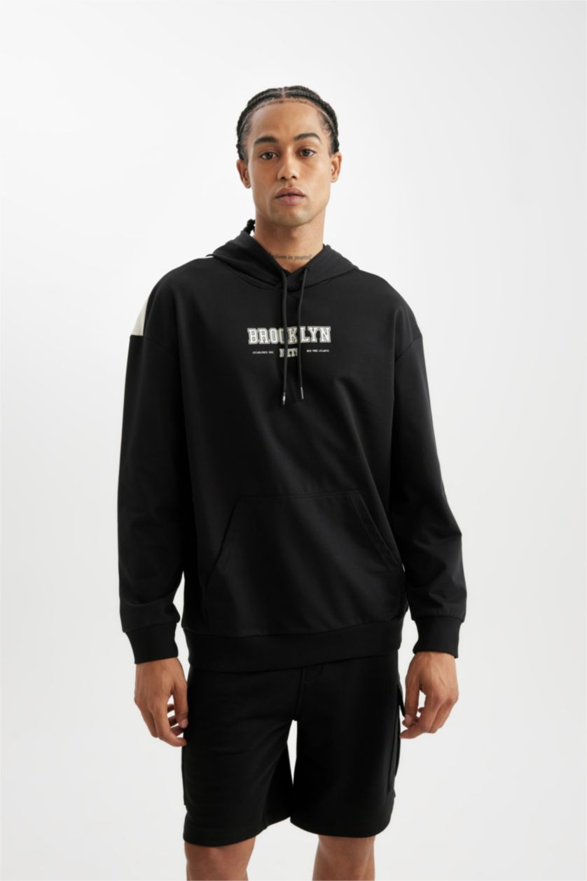 Ерлер қара NBA Brooklyn Nets ыңғайлы пішім бас киімді Свитер