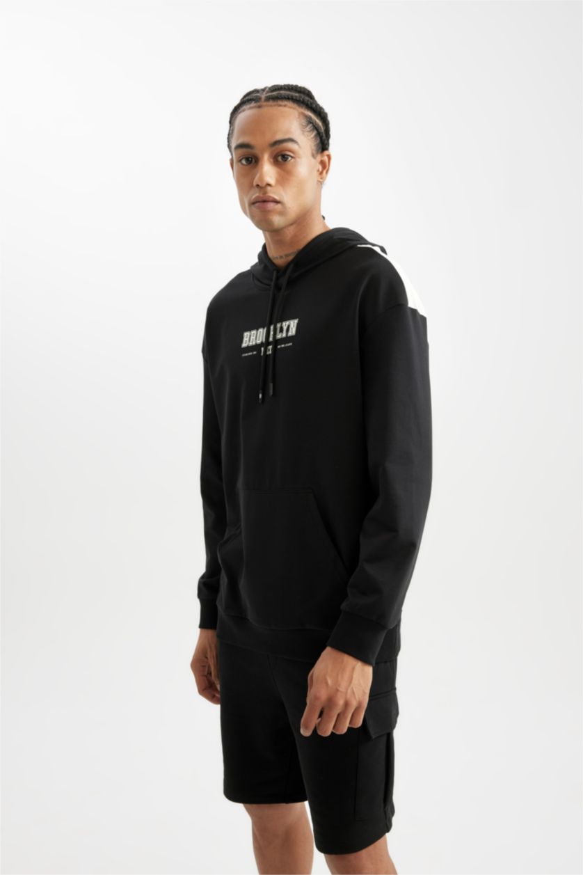 Ерлер қара NBA Brooklyn Nets ыңғайлы пішім бас киімді Свитер