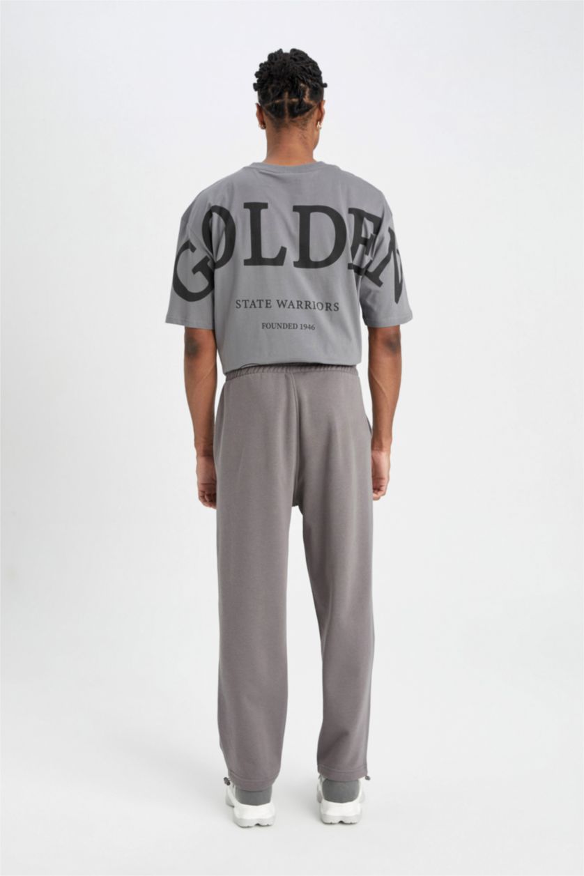 رجال رمادي سروال سويت بانتس قماش سميك برجل عادي من DeFactoFit