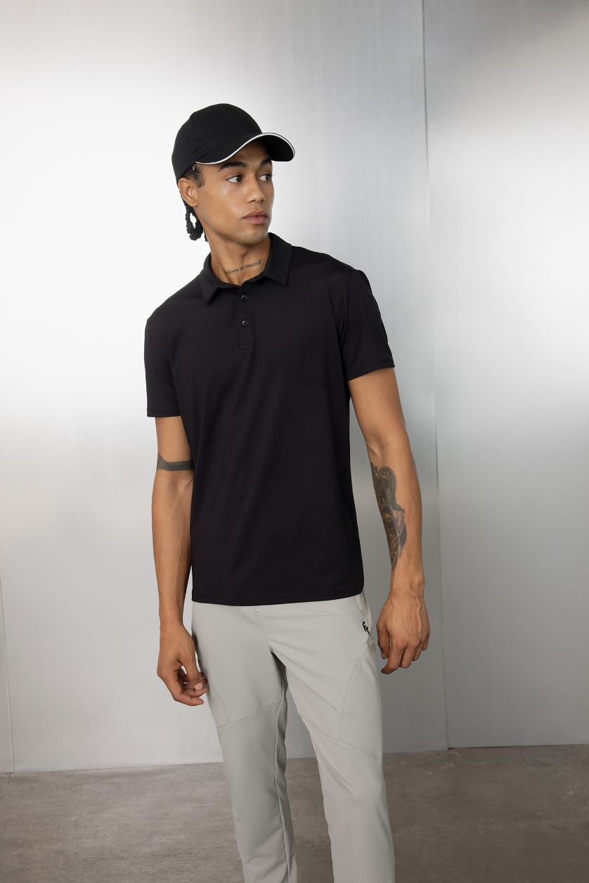 MAN Black DeFactoFit Standard Fit Short Sleeve Polo T-Shirt