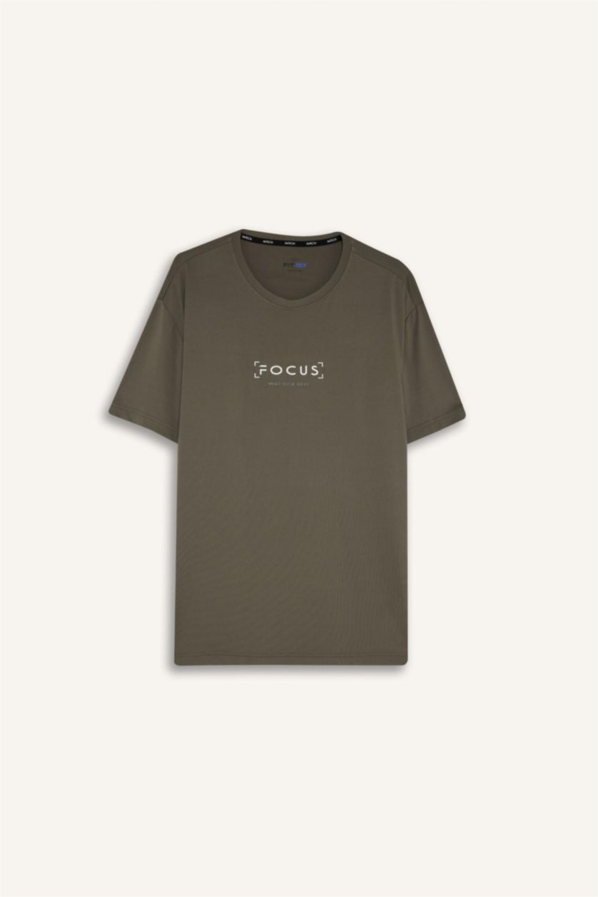 رجال كاكي Standard Fit Short Sleeve T-Shirt