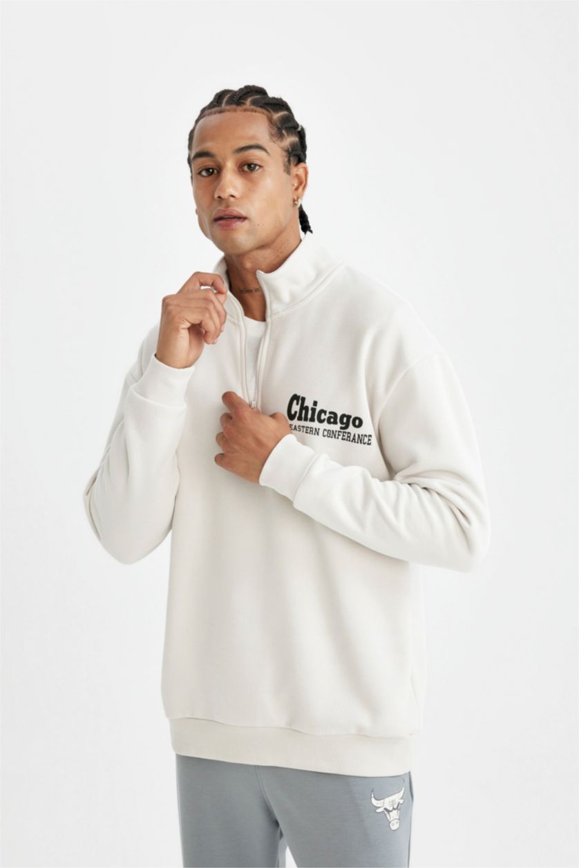 Erkek Taş Oversıze Kalın Sweatshirt Kumaşı Sweatshirt