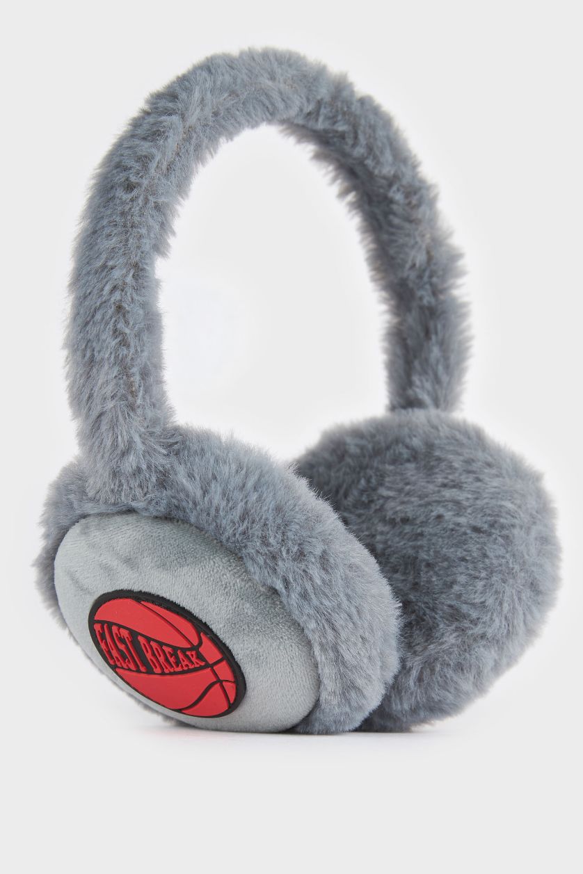 BOYS & TEENS Anthracite Boy Gray Plush Earmuff
