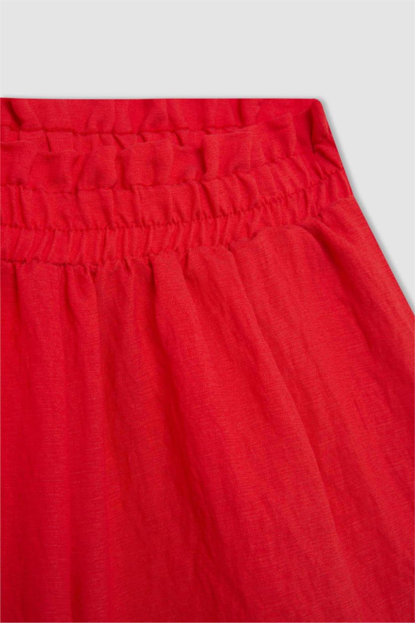 Kız Çocuk - Genç Kız Kırmızı Basic Düz Şort Kız Çocuk