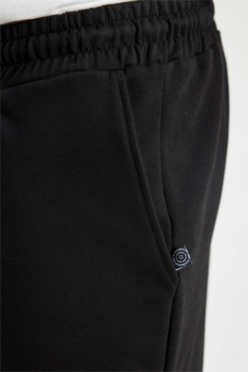 HOMME Noir Short Slim à Jambe Droite
