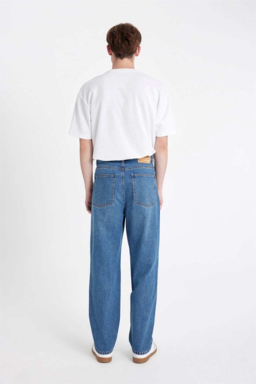HOMME Bleu Jean baggy à taille normale