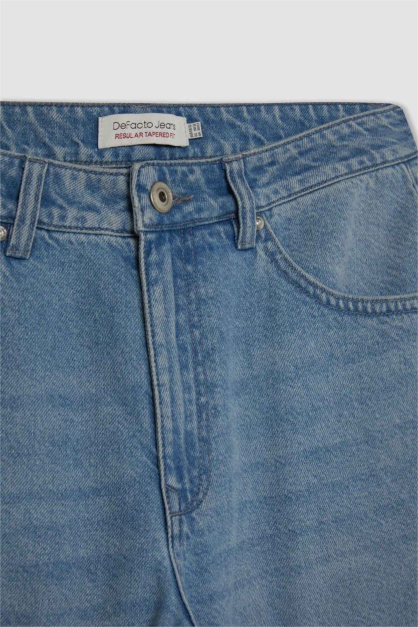 Ерлер Ашық Көк қалыпты кері пішім деним слим хем Шалбар