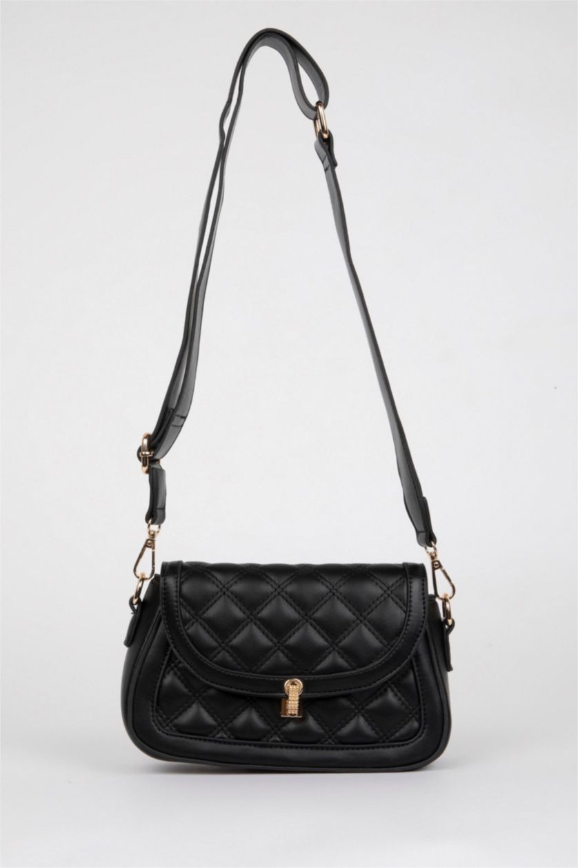 WOMAN Black Faux Leather Shoulder bag